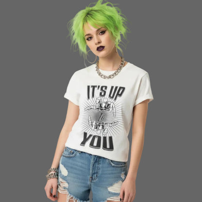  Toripros LEBEN Kollektion – IT'S UP TO YOU Premium T-Shirt in Natural Raw, modernes Streetwear-Design mit starkem Statement
