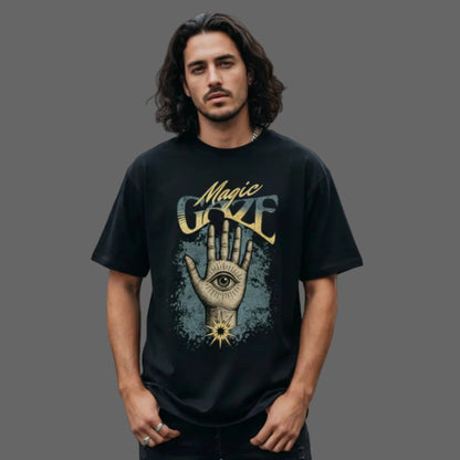 Toripros MYSTICA Kollektion – Magic Gaze Oversized Shirt in Schwarz, modernes Streetwear-Design mit mystischem Statement