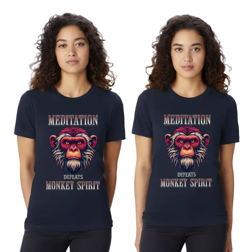 MEDITATION  defeats MONKEY SPIRIT /  HigherBlanks Premium T-Shirt