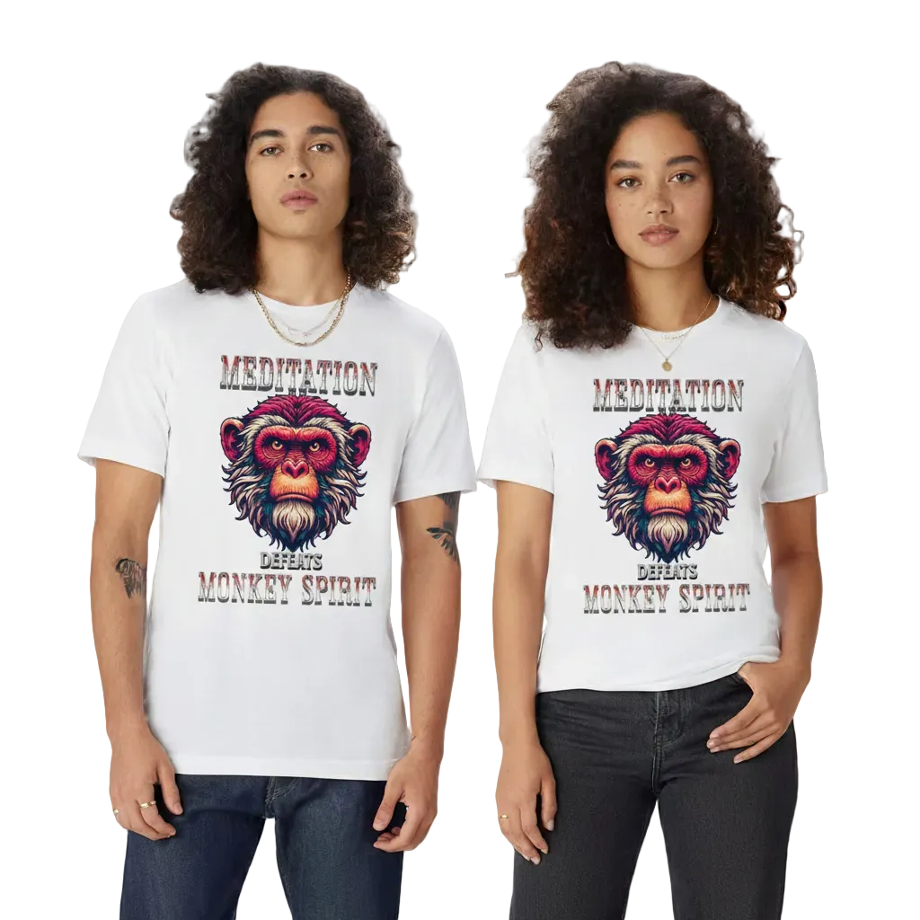 MEDITATION  defeats MONKEY SPIRIT /  HigherBlanks Premium T-Shirt