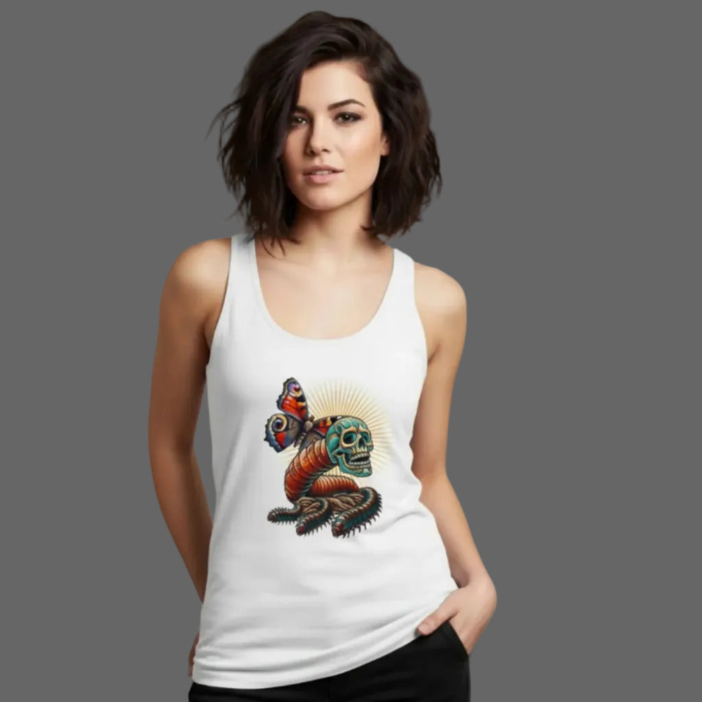  Toripros Wandel Kollektion – Wandel ONE Classic Tanktop Women in Weiß, modernes Streetwear-Design mit starkem Statement