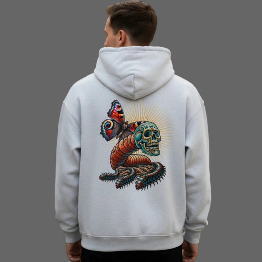 Toripros Wandel Kollektion – Wandel ONE Oversized Zipper Hoodie in Heather Grey, modernes Streetwear-Design mit starkem Statement
