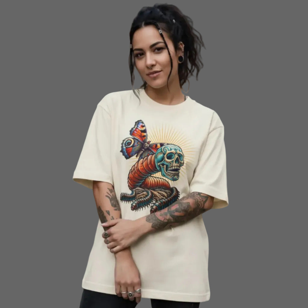 Toripros Wandel Kollektion – Wandel ONE Premium Organic Oversize Blast in Beige, modernes Streetwear-Design mit starkem Statement