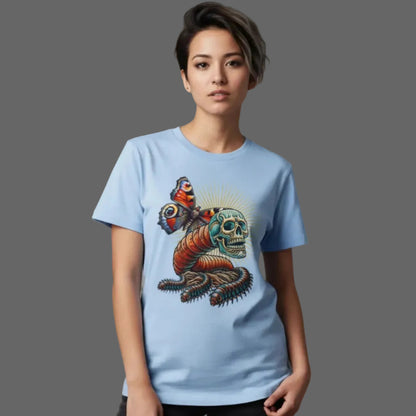 Toripros Wandel Kollektion – Wandel ONE Premium Organic Shirt Women in Sky Blue, modernes Streetwear-Design mit starkem Statement