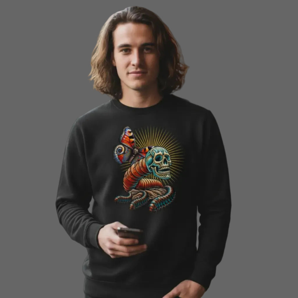  Toripros Wandel Kollektion – Wandel ONE Premium Organic Sweatshirt in Schwarz, modernes Streetwear-Design mit starkem Statement