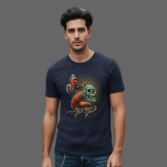  Toripros Wandel Kollektion – Wandel ONE Premium T-Shirt in French Navy, modernes Streetwear-Design mit starkem Statement