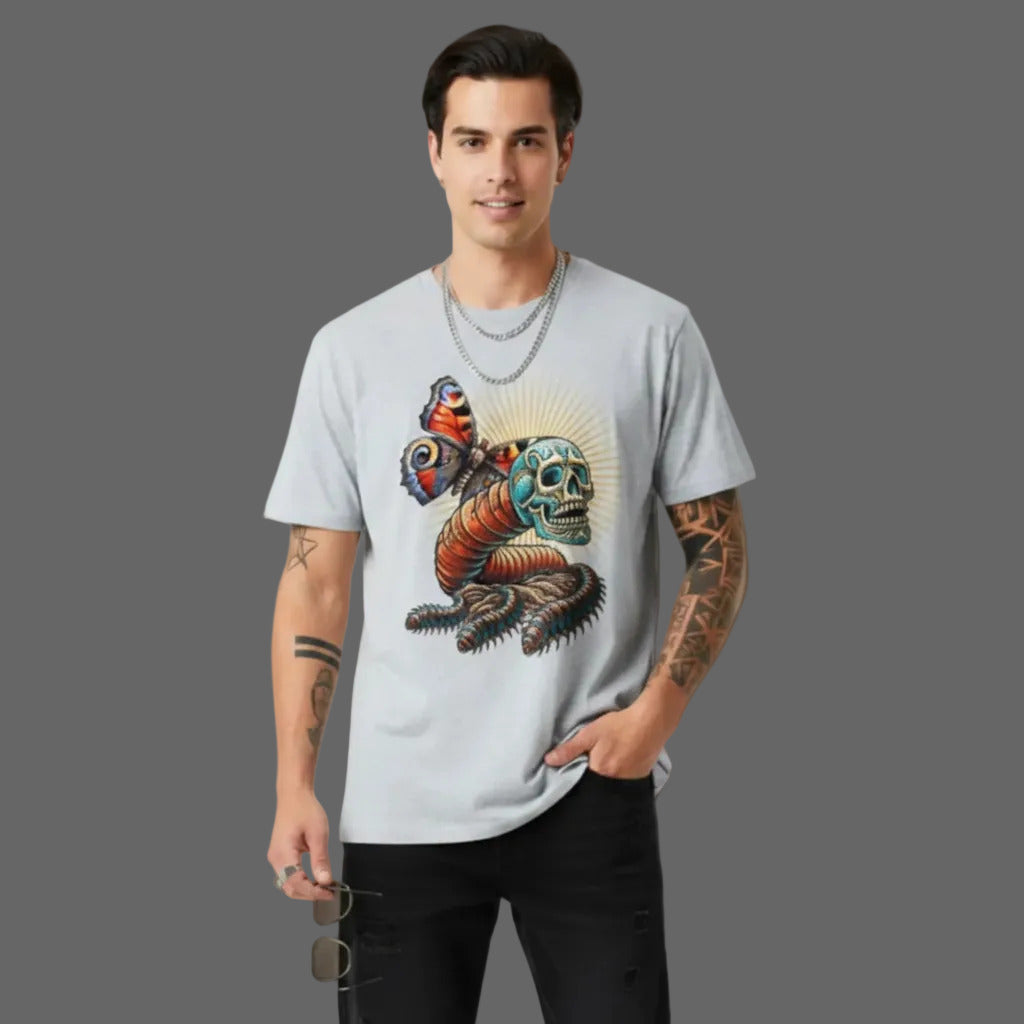 Toripros Wandel Kollektion – Wandel ONE Premium T-Shirt in Heather Grey, modernes Streetwear-Design mit starkem Statement
