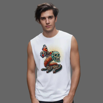 Toripros Wandel Kollektion – Wandel ONE Sleeveless Oversized Tee in Weiß, modernes Streetwear-Design mit starkem Statement