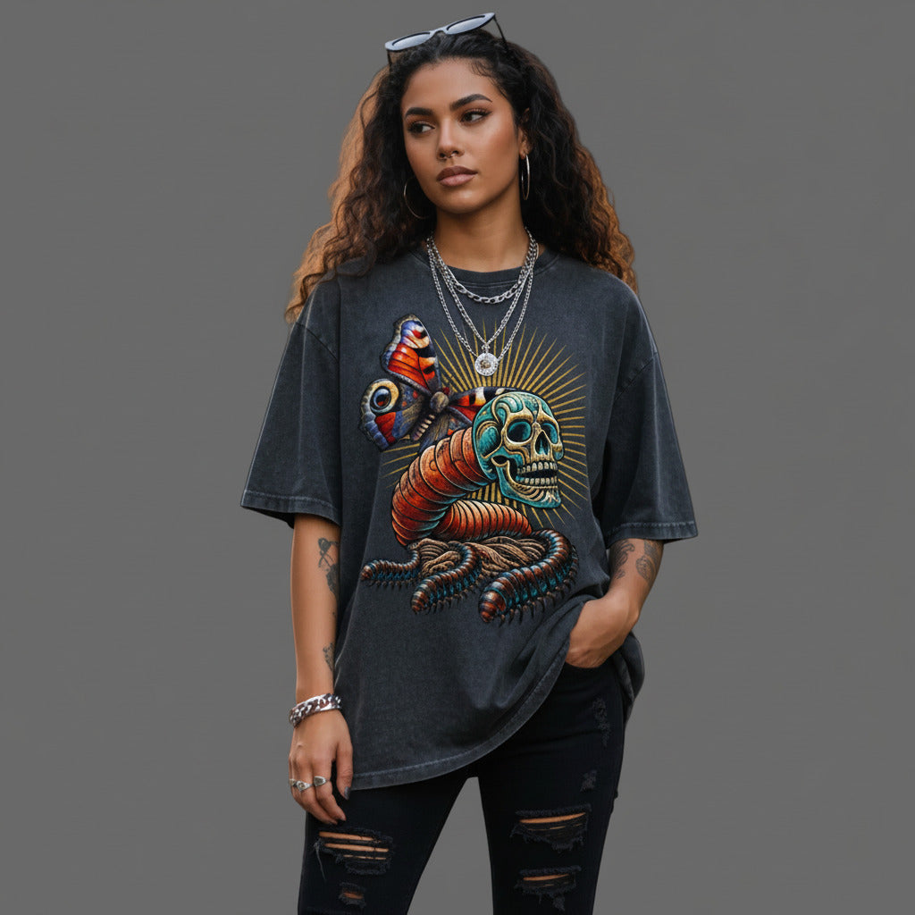 Toripros Wandel Kollektion – Wandel ONE Oversized Shirt in Washed Black, modernes Streetwear-Design mit starkem Statement