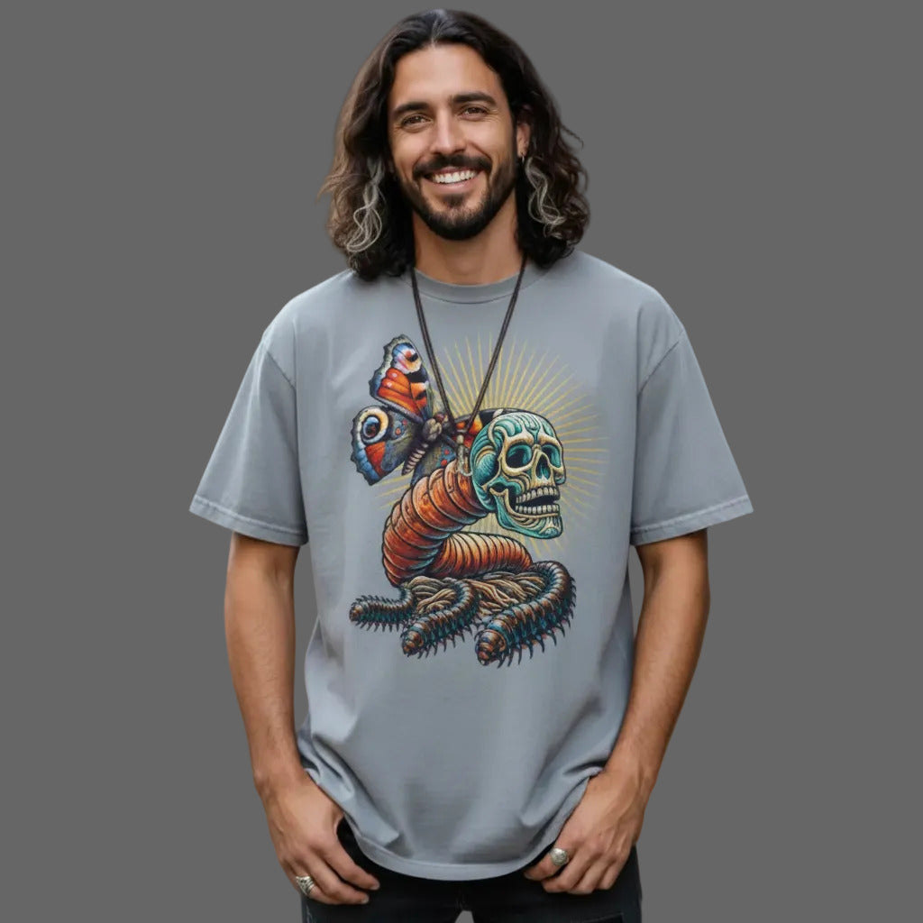 Toripros Wandel Kollektion – Wandel ONE Oversized Shirt in Washed Grey, modernes Streetwear-Design mit starkem Statement