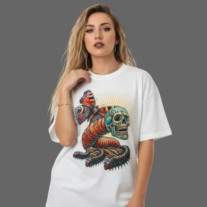  Toripros Wandel Kollektion – Wandel ONE Oversized Shirt in Weiß, modernes Streetwear-Design mit starkem Statement
