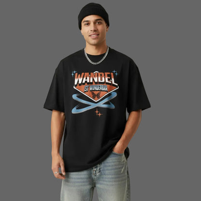 Toripros WANDEL Kollektion – WandelWunderbar Oversized Shirt in Schwarz, modernes Streetwear-Design mit starkem Statement