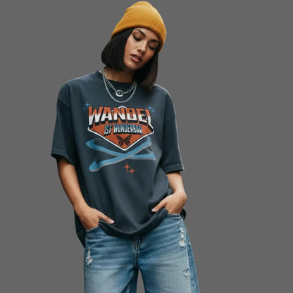 Toripros WANDEL Kollektion – WandelWunderbar Oversized Shirt in Washed Black, modernes Streetwear-Design mit starkem Statement

